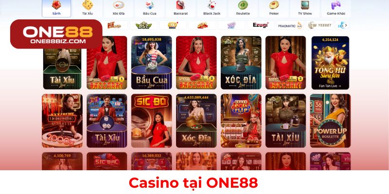 Trải nghiệm sòng bài trực tuyến hấp dẫn tại ONE88