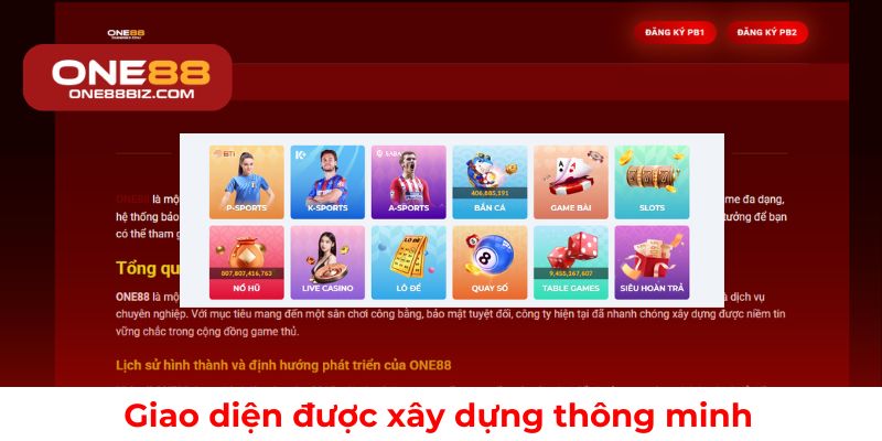 Giao diện đăng ký ONE88 thông minh và dễ sử dụng