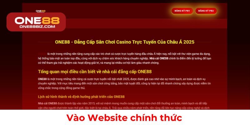 Đăng nhập ONE88 để khám phá kho game đỉnh cao