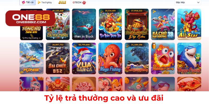 Mức thưởng hấp dẫn kèm ưu đãi đặc biệt cho người chơi