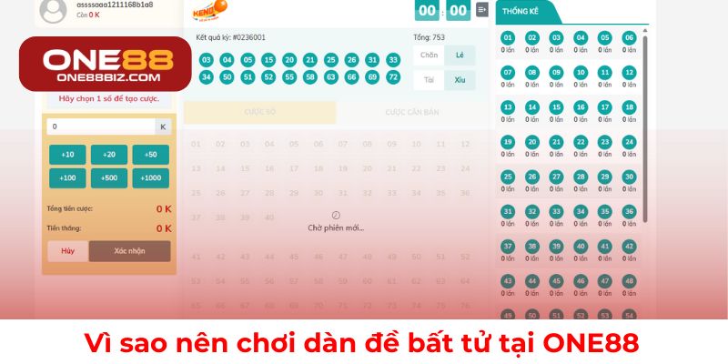 Lý do nên chọn chơi dàn đề bất tử tại ONE88 